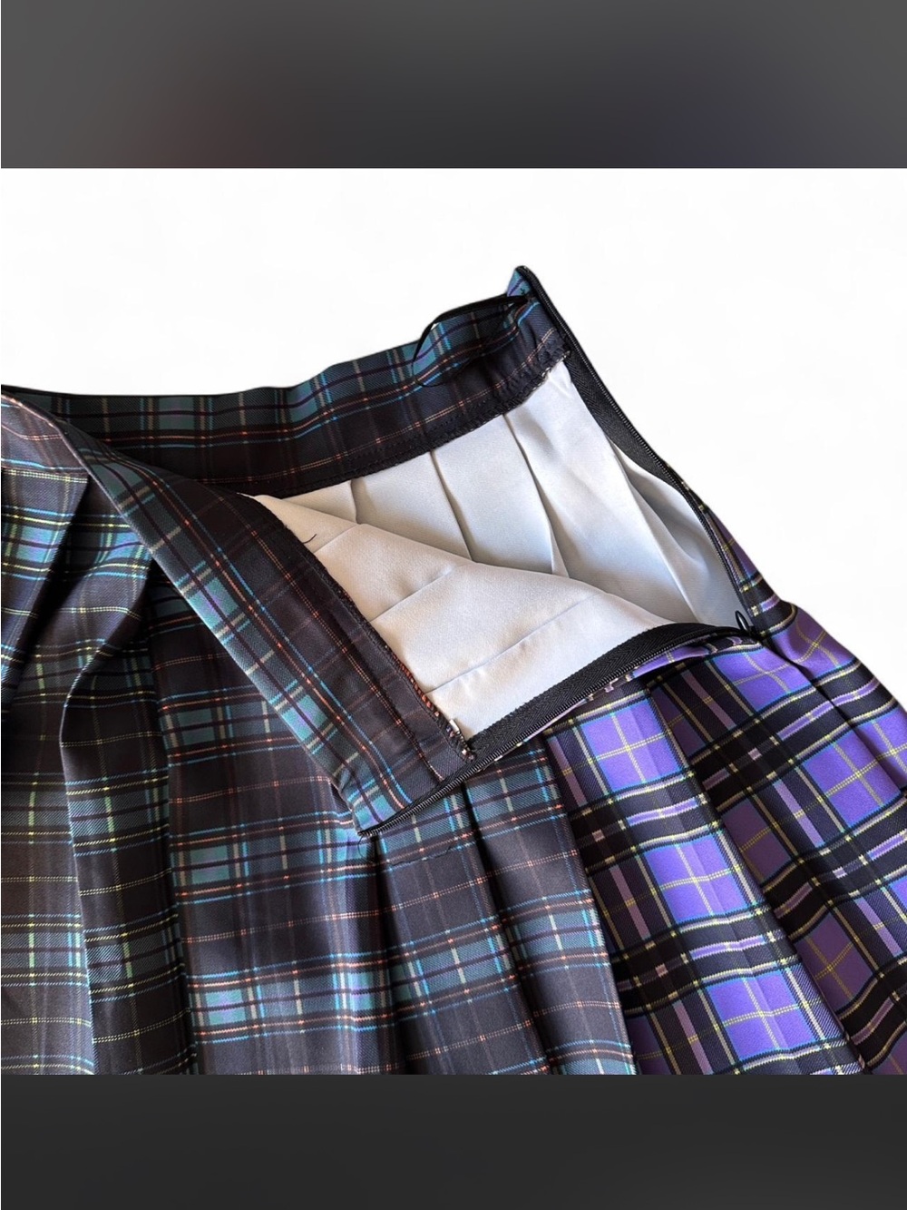 Plaid Pleated Mini Skirt in Multi-Color - Picture 4 of 7